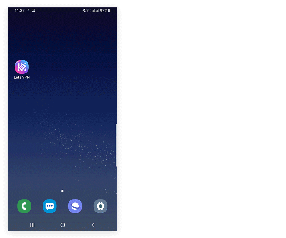 Закрепите приложение Lets VPN